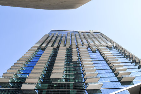 view of modern building, photo as a background, digital image