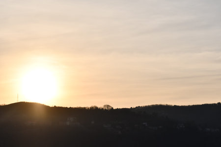 sunset in mountains, photo as a background, digital image