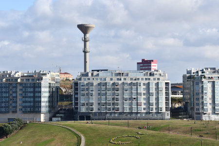 building in the city, photo as a background, digital image