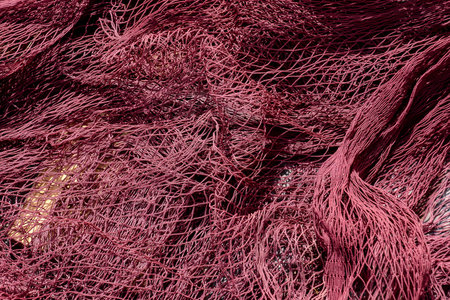 Photo Picture Close up view of colored fishing net