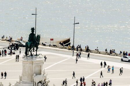 people on the bridge, beautiful photo digital pictureの写真素材