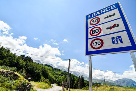 sign on road in mountains, photo as a background, digital image