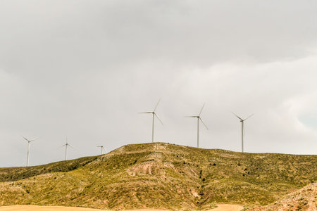 wind turbines in the field, photo as a background, digital image