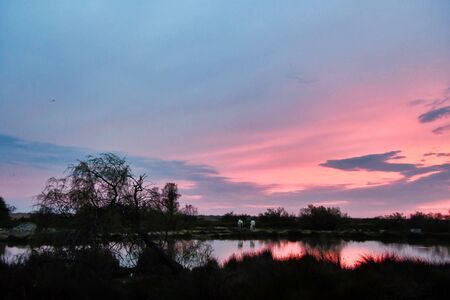 sunset over lake, photo as a background, digital imageの写真素材