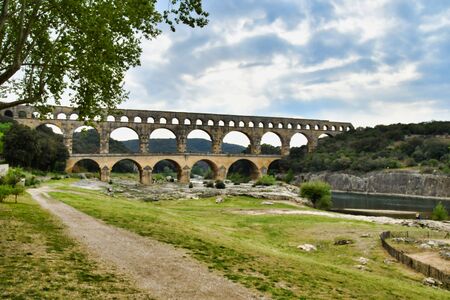 pont du gard, photo as a background, digital imageの写真素材