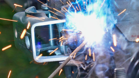 welder at work, photo as a background, digital image