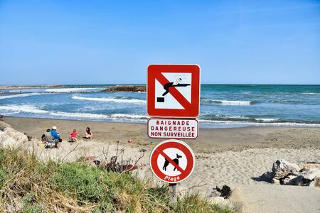 no swimming sign, photo as a background, digital imageの写真素材