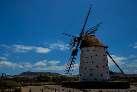 old windmill in spain, beautiful photo digital pictureの写真素材