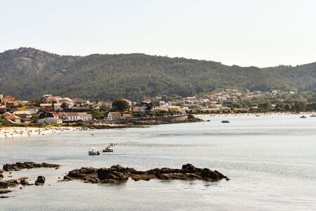 beach and sea, photo as a background , in finisterre north spain, galicia, spain, europeの写真素材