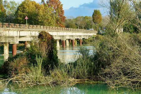 bridge in the park, photo as a background, digital imageの写真素材