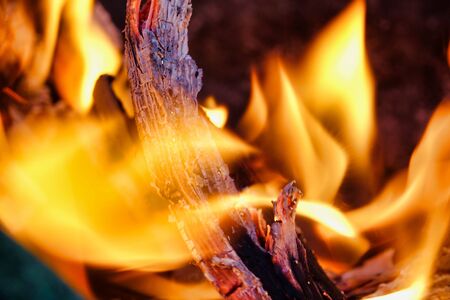 fire in fireplace, photo as a backgroundの写真素材