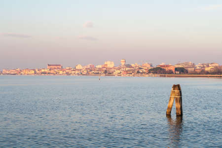 view of city at sunset, photo as a backgroundの写真素材