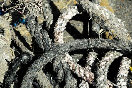 Naval Rope on a Pier, in Canary Islands, Spainの写真素材