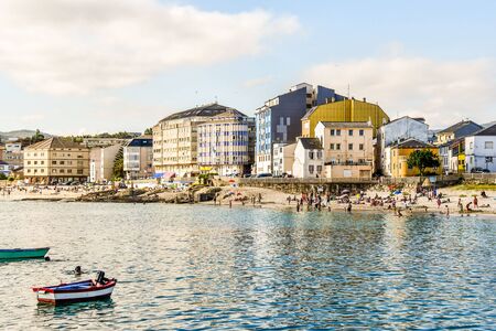 houses on shore of the sea, photo as a background, digital imageの写真素材