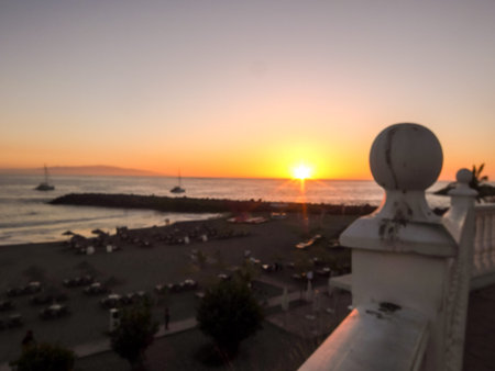 Sun Setting on the Atlantic Ocean in Tenerife Canary Island Spain