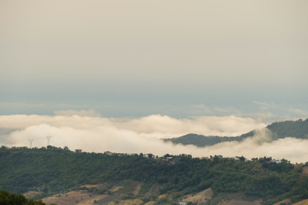 Old Gessopalena town public archeological site of the old medieval village in gypsum stone in Majella mountainsの写真素材