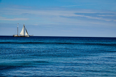 yacht in the sea , image taken in rugen, north germany, europe