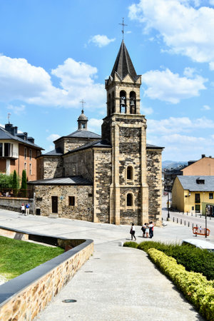 Detail view of Ponferrada spanish city in galicia spain.の写真素材
