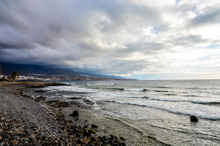 Dry Lava Coast Beach in the Atlantic Ocean
