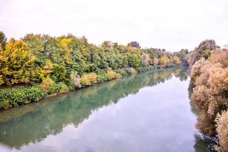 Photo Picture of Beautiful Wild Brenta River in North Italyの写真素材