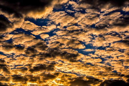 Cloudscape, Colored Clouds at Sunset near the Oceanの写真素材