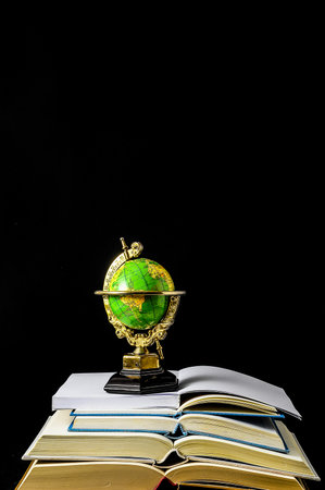 Empty Classic Book Isolated over a Black Backgroundの写真素材
