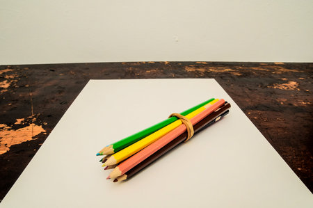 Exam Concept Picture Paper Sheet on a Wooden Tableの写真素材