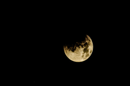 Moon Eclipse Closeup Showing the Details of Lunar Surface.の写真素材