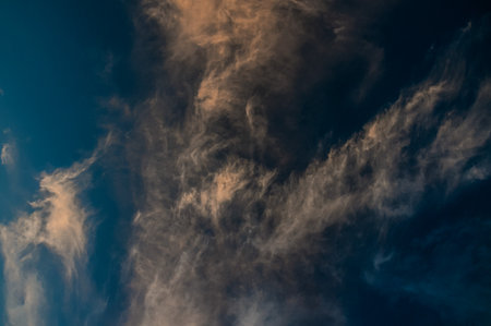 Cloudscape, Colored Clouds at Sunsetの写真素材