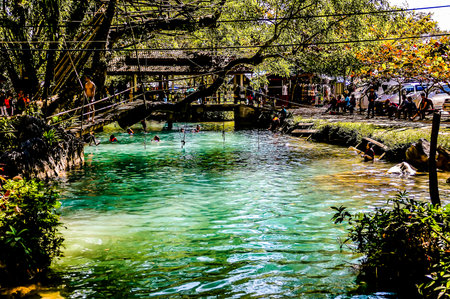 bridge over the river, beautiful photoの写真素材