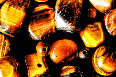 Tiger Eye Stones Ready to Make Handmade Jewelryの写真素材