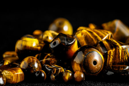 Tiger Eye Stones Ready to Make Handmade Jewelryの写真素材