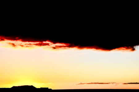 Cloudscape, Colored Clouds at Sunset near the Oceanの写真素材