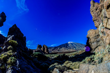 Desert Landscape in Volcan Teide National Park, Tenerife, Canary Island, Spainの写真素材
