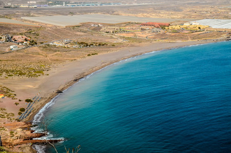 Playa del Ingles Tropical Beach in South of Gran Canaria Canary Islandsの写真素材