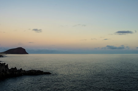HDR Sunrise Clouds over the Atlantic Ocean in Tenerife Canary Islandsの写真素材