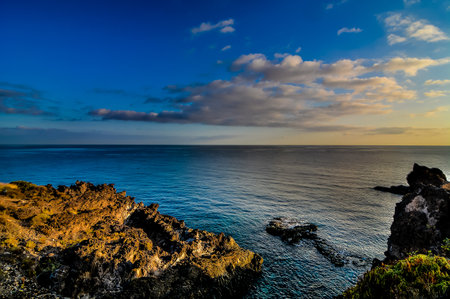 Dry Lava Coast Beach in the Atlantic Oceanの写真素材