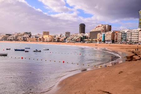 Picture View of a Tropical Beach near the Cityの写真素材