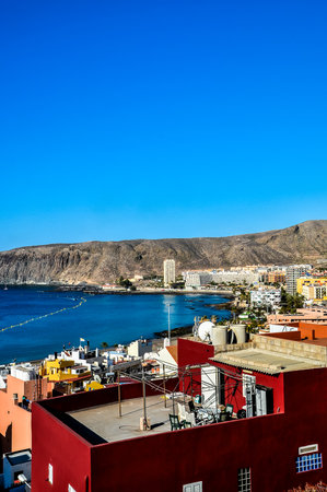 Tropical Beach in Los Cristianos Canary Islandsの写真素材