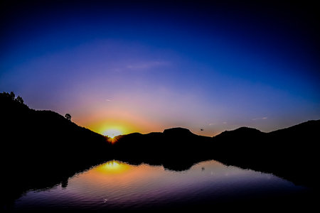Dark Water Lake in Gran Canaria Canary Islands Spainの写真素材
