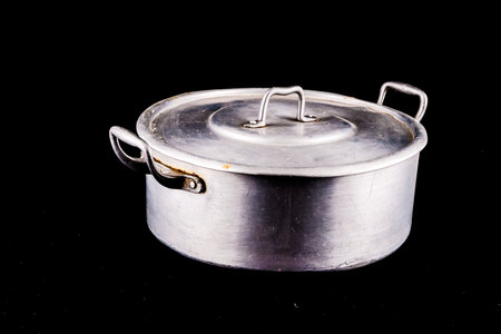 Picture of an Old Vintage Aluminum Potの写真素材