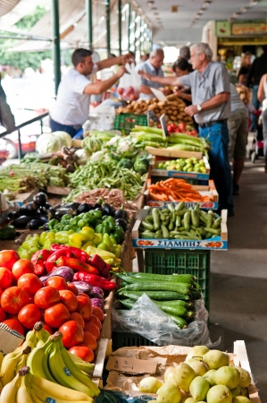 Greek food marketのeditorial素材