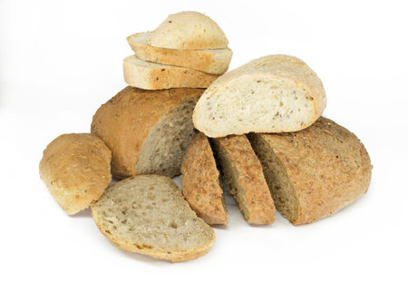 fresh bread isolated on white background