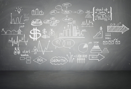Doodle finance business elements hand-drawnの写真素材