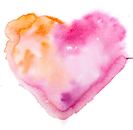 watercolor heartの写真素材