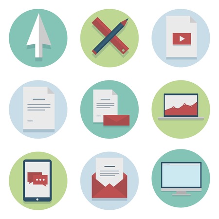 Set of web icons for business, finance and communication, marketingのイラスト素材