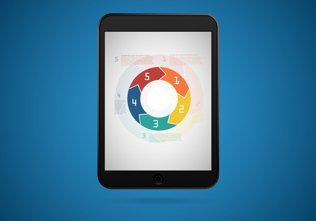 Tablet, Infographic with Icons conceptのイラスト素材