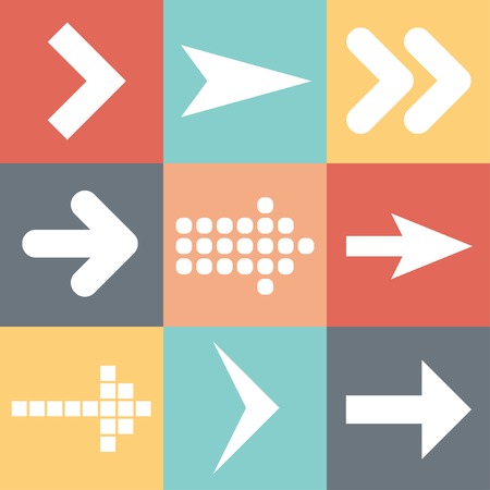 Set arrow icons, flat UI web design elements trend, illustration.の写真素材