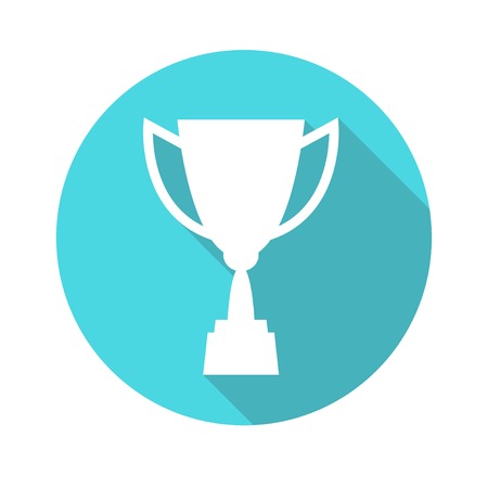 Trophy cup icon flat design. Concept - winning victory champion quality.のイラスト素材