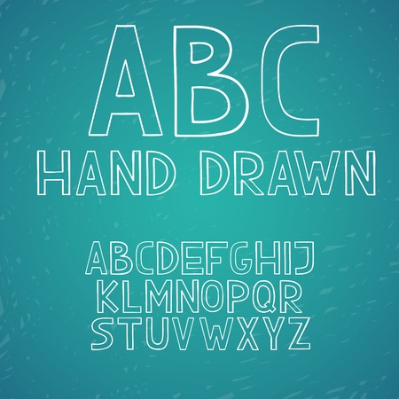 Hand draw doodle abc alphabet vector lettersのイラスト素材
